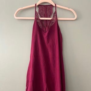 Burgundy fitted dress